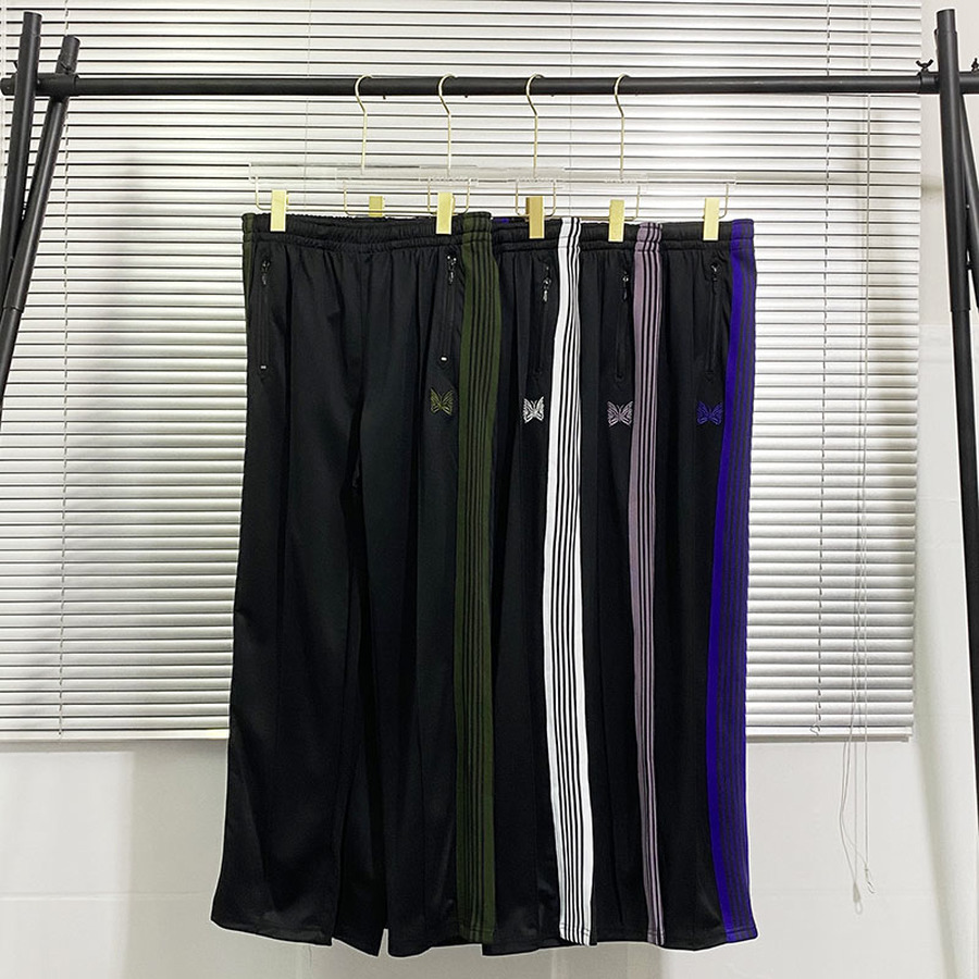 2021 New Green White Purple Stripes Side Webbing Sweatpants Men Women Butterfly Embroidery Needles Awge Pants Vr0t
2021 New Green White Purple Stripes Side Webbing Sweatpants Men Women Butterfly Embroidery Needles Awge Pants Vr0t