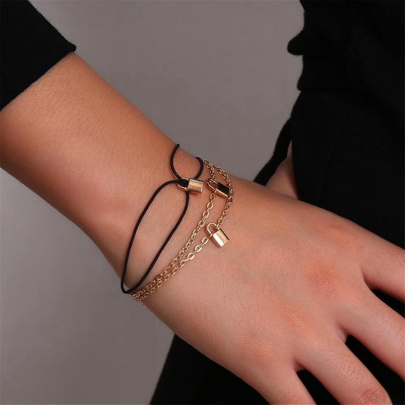 Link, Chain Lover Lock Pendant Bracelet Set Vintage Creative Mix Match Punk For Women & Link Bracelets
Link, Chain Lover Lock Pendant Bracelet Set Vintage Creative Mix Match Punk For Women & Link Bracelets