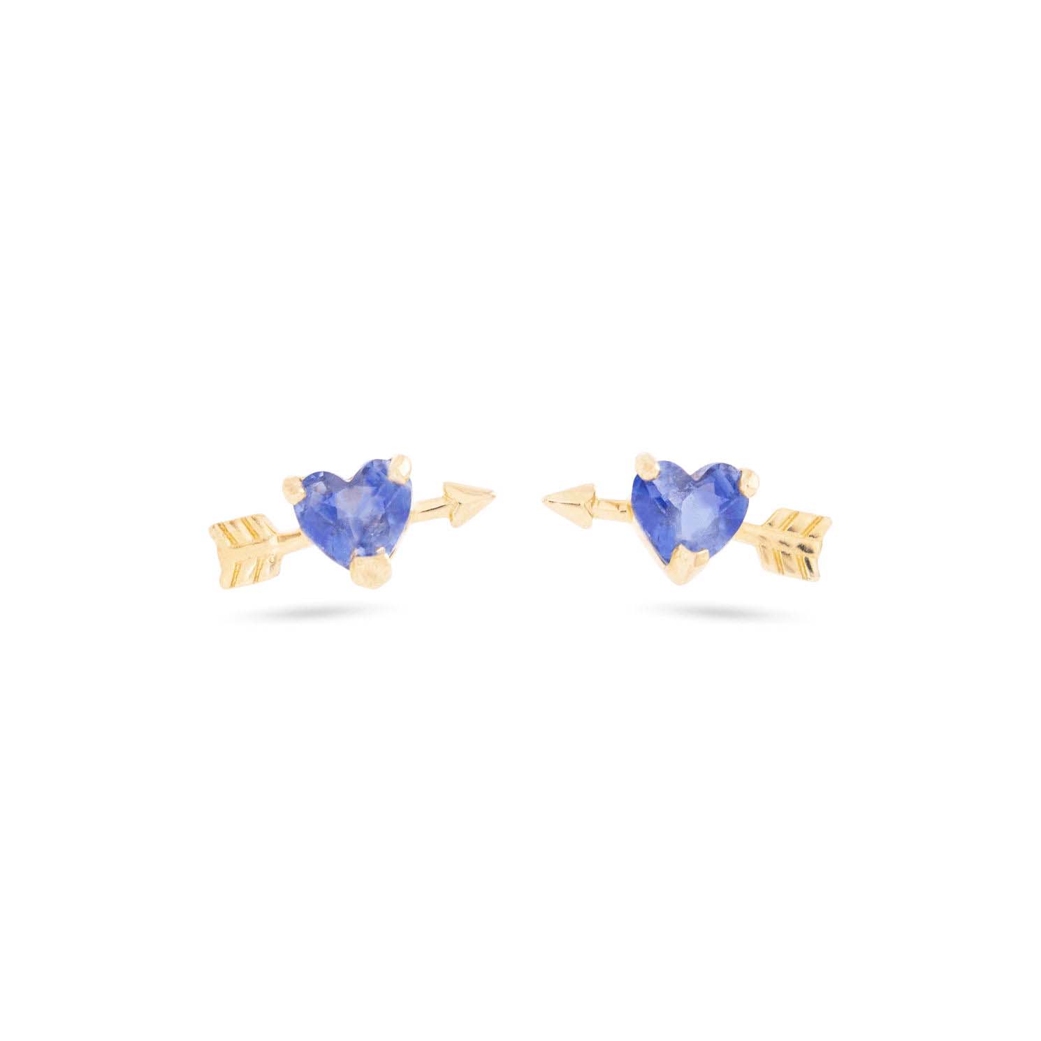 2021 New Tiny 925 sterling silver blue Crystal cz Heart Stud Earring with arrow stud Earrings For Woman Romantic Wedding Jewelry Gift