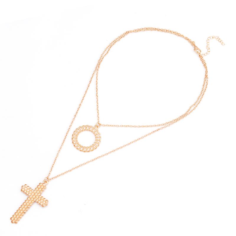 Summer DIY Jewelry Hollow Big Circles Cross Chain Necklaces for Women Gold Color Double Layer Jewelry
Summer DIY Jewelry Hollow Big Circles Cross Chain Necklaces for Women Gold Color Double Layer Jewelry