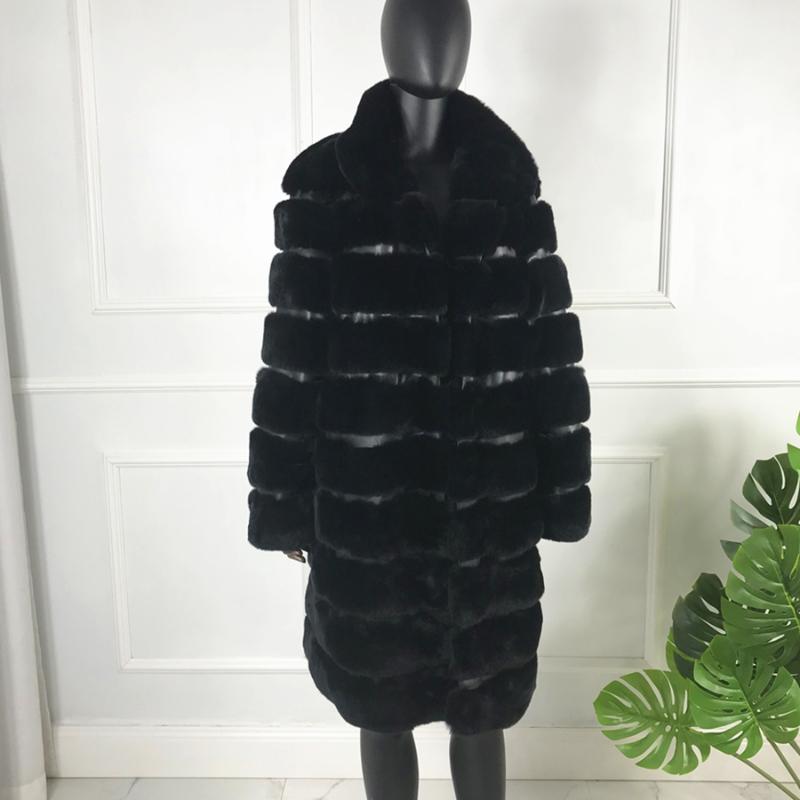 Long Coat Female Jacket Natural Rex Fur Outwear Winter Warm Fashion Overcoat Classic Collar Customize
Long Coat Female Jacket Natural Rex Fur Outwear Winter Warm Fashion Overcoat Classic Collar Customize