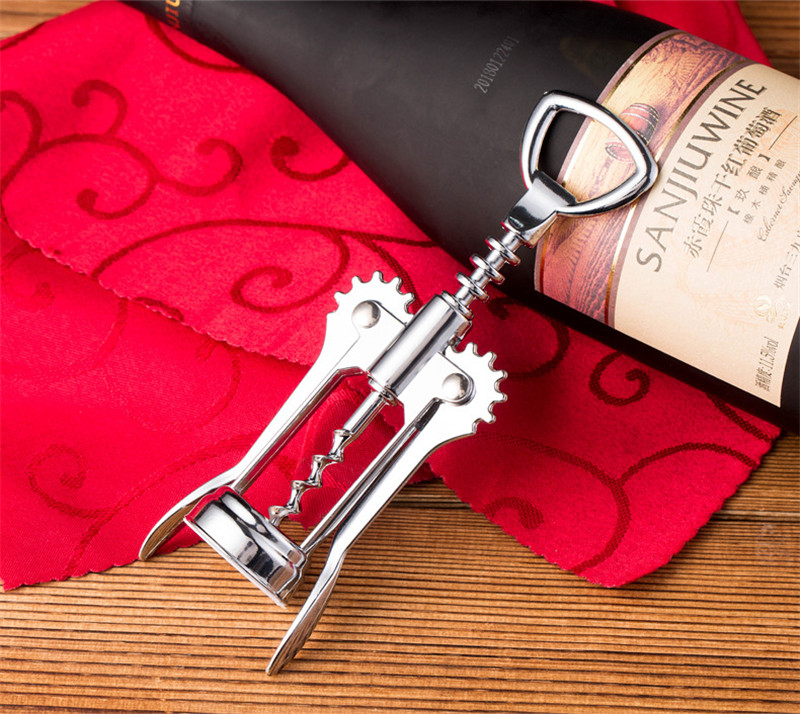 Wine Opener Bottle Opener Stainless steel metal strong Pressure wing Corkscrew grape opener Kitchen Dining Bar accesssory straight