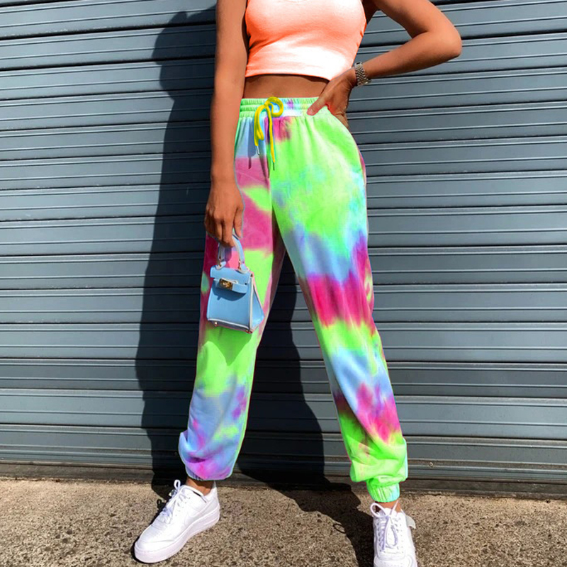Autumn Women's trousers Summer New TieDye Fashion Casual Sports Pants Female Harem Pants women Tie Dye Elastic Waist pants 201112