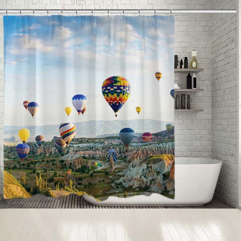 Shower Curtain Colorful Hot Air Balloons over valley Volcanic Mountains Goreme National Park Cappadocia Turkey Blue Lime Green
Shower Curtain Colorful Hot Air Balloons over valley Volcanic Mountains Goreme National Park Cappadocia Turkey Blue Lime Green