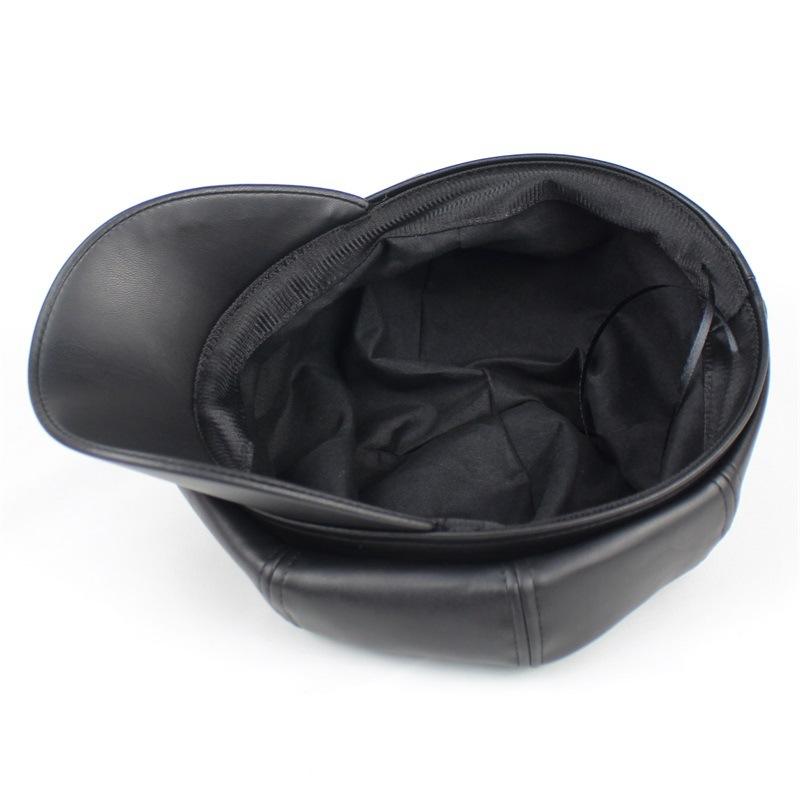Women's Leather Octagonal Hat PU Matte Korean Fashion Waterproof Windproof Solid Color Berets Wild Curved Brim Peaked Cap
