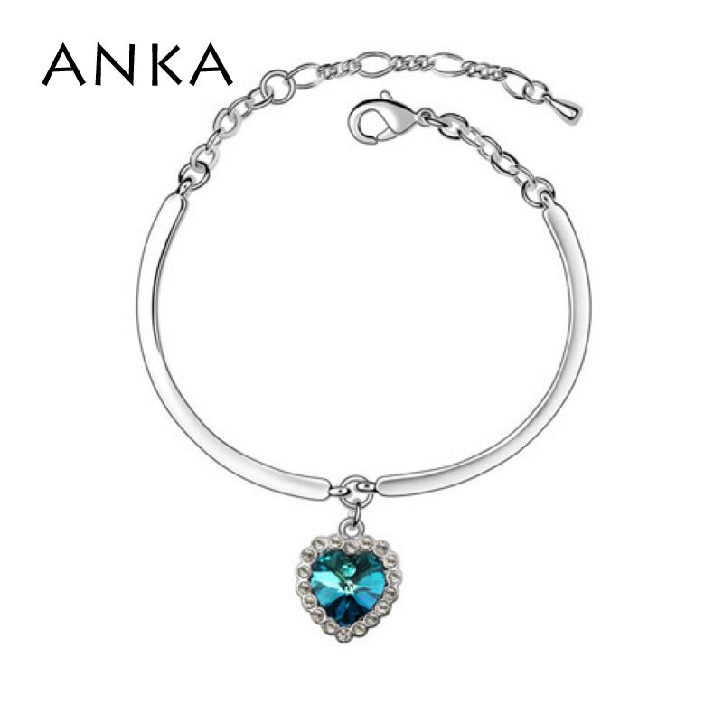 ANKA Heart Of The Ocean Bangle Main Stone Crystals from Austria #90141