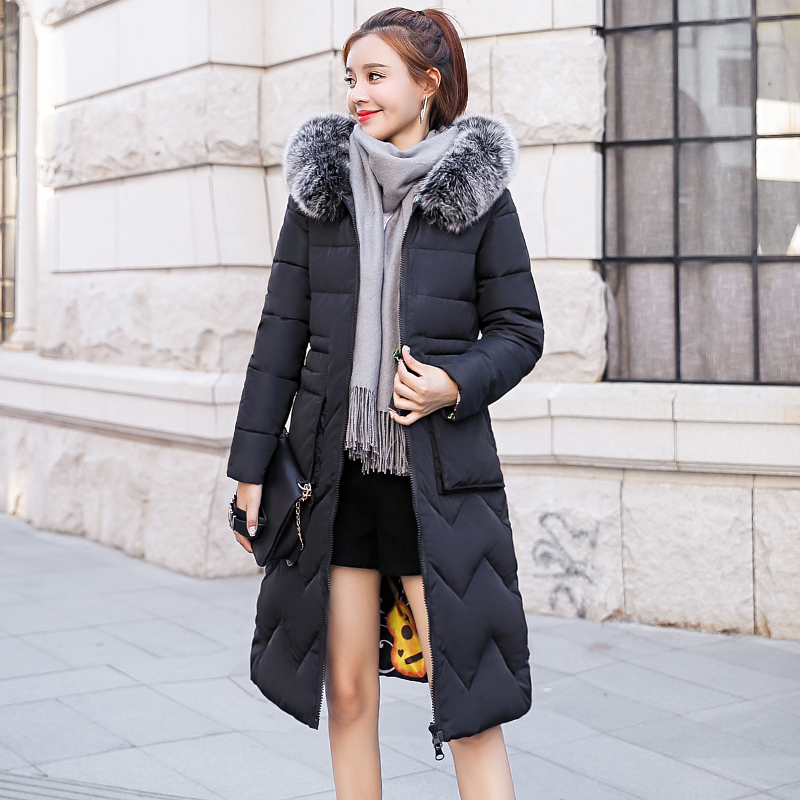 Both Two Sides Can Be Wore Arrival Women Winter Jacket With Fur Hooded Long Padded Female Coat Outwear Print Parka 201127