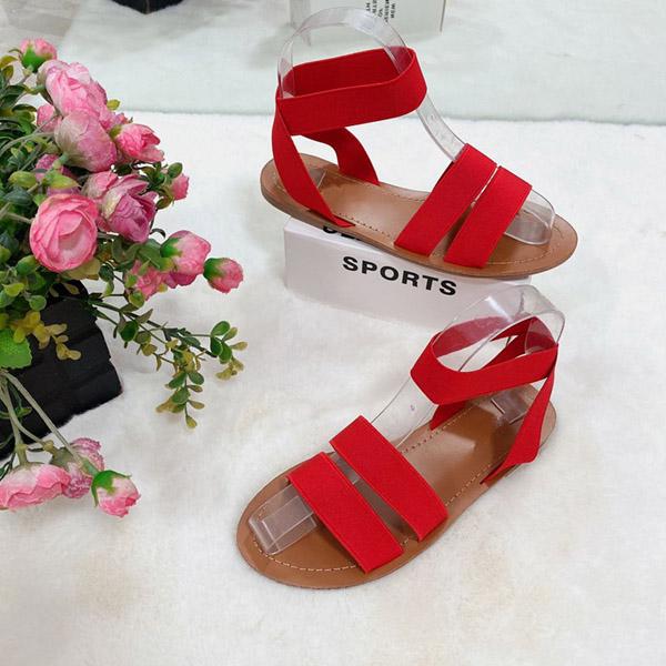 Comfortable high-quality solid color flat-bottomed large size women's sandals 2021 summer new style Casual women's sandals