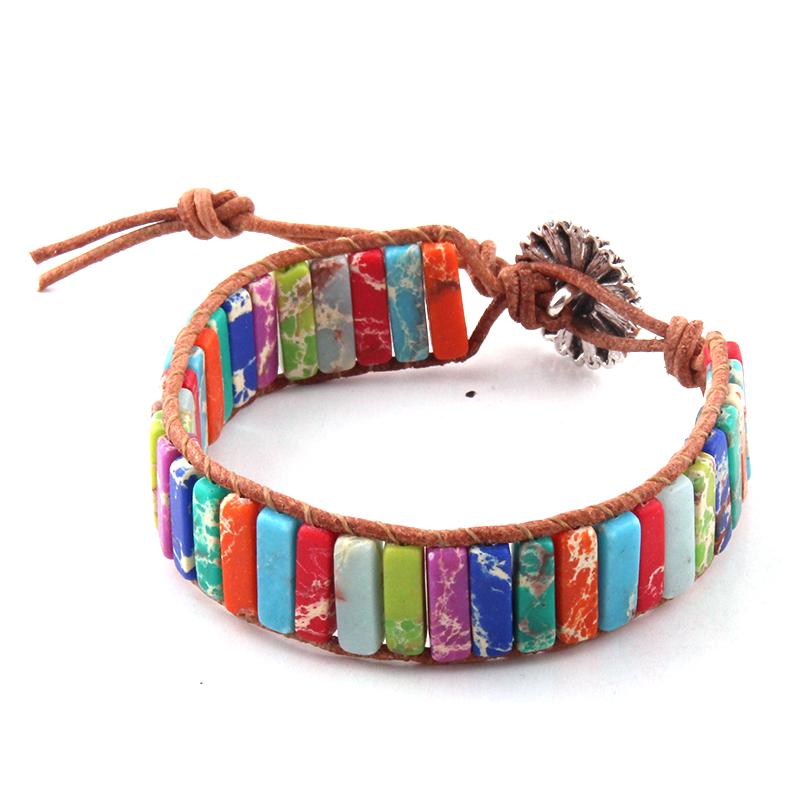Fashion Multi Color Energy Bracelets Handmade Natural Stone Tube Beads Leather Wrap Bracelet & Bangles M
Fashion Multi Color Energy Bracelets Handmade Natural Stone Tube Beads Leather Wrap Bracelet & Bangles M
