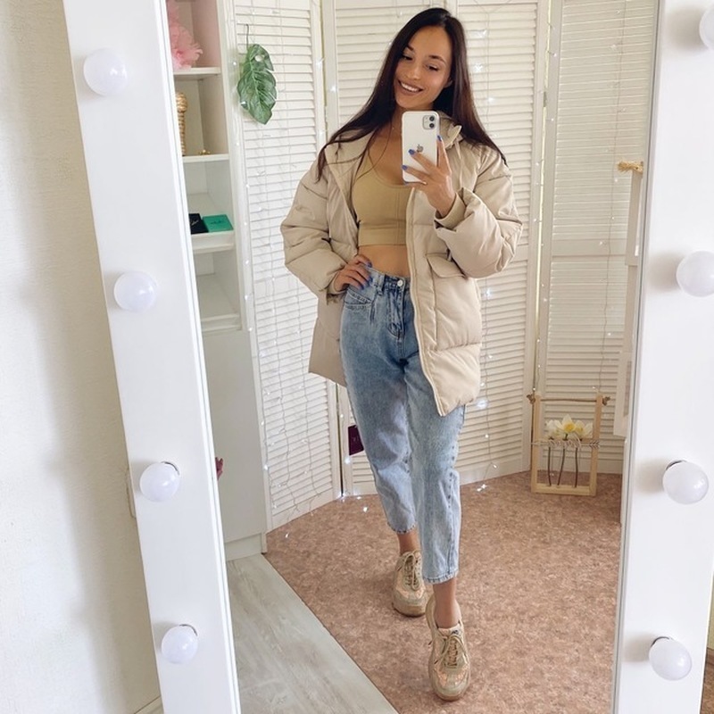 Network kapok yi Female Long mian bao fu Winter Cotton Loose Coat 201127