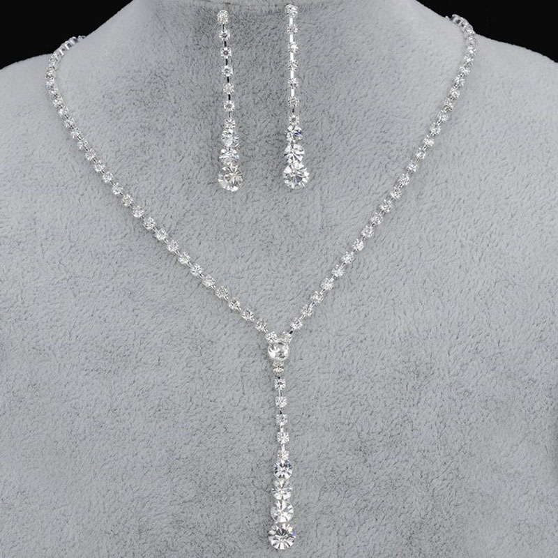 Luxury Crystal Bridal Jewelry Set Silver Gold Plated Necklace Diamond Earrings Wedding Jewelry Sets for Bride Bridesmaids Party Accessories
Luxury Crystal Bridal Jewelry Set Silver Gold Plated Necklace Diamond Earrings Wedding Jewelry Sets for Bride Bridesmaids Party Accessories