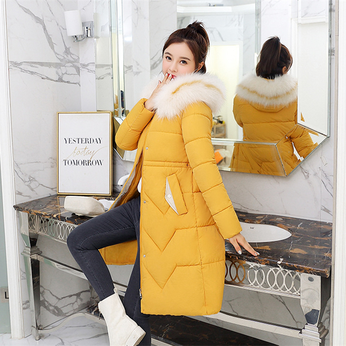 XLong Arrival Fashion Slim Women Winter Jacket Cotton Padded Warm Thicken Ladies Coat Long Coats Parka Womens Jackets 201019