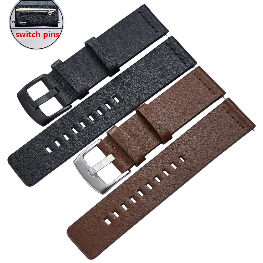20mm 22mm Leather band Strap for Samsung Galaxy Watch 3 41mm 45mm Active2 40 44mm WatchBand Quick Release 18mm free shipping