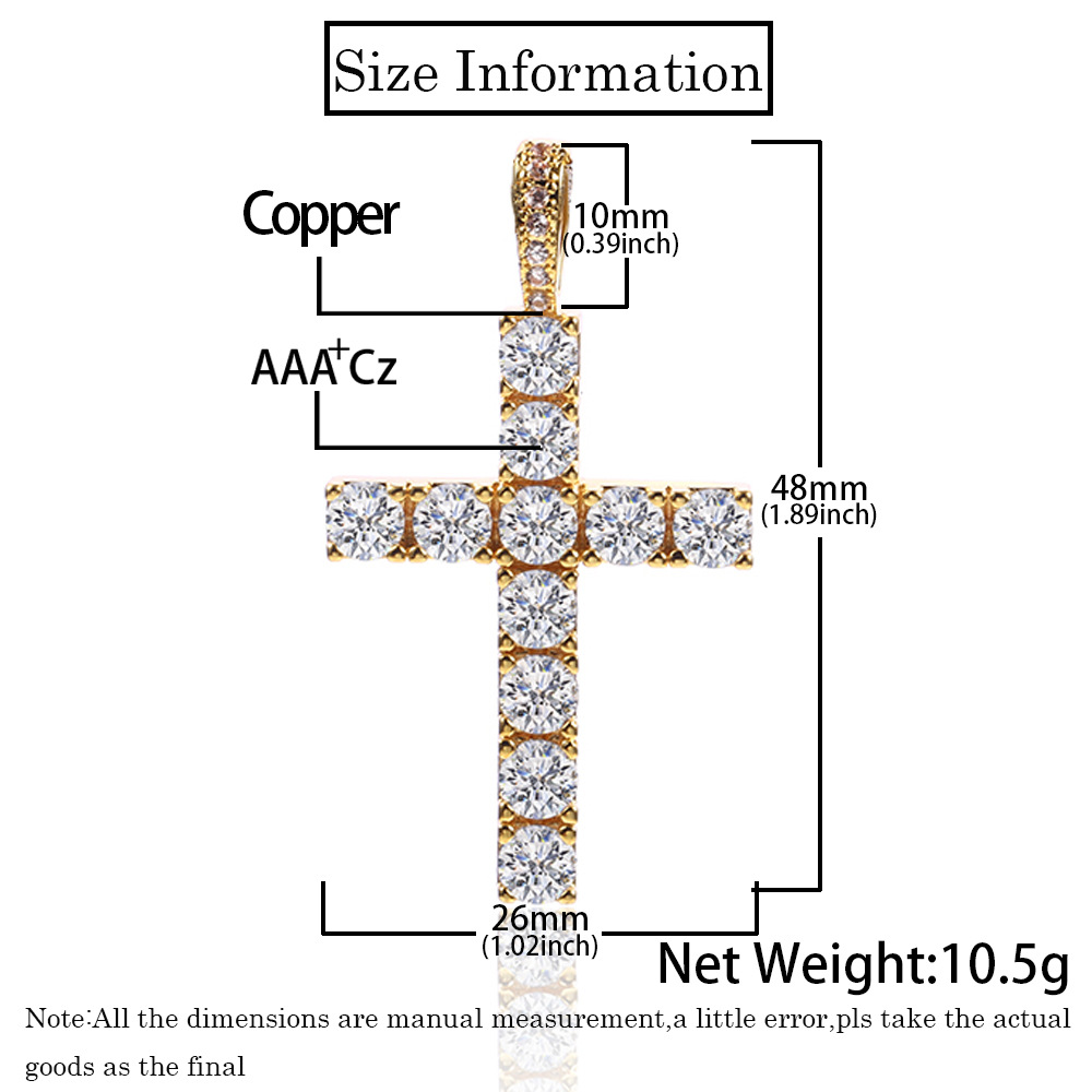 Shining Diamond Stone Pendants Necklace Jewelry Platinum Plated Men Women Lover Gift Couple Religious Jewelry