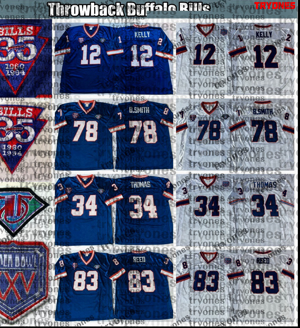 Vintage 1994 XXV Football Jerseys 35th Mens 12 Jim Kelly 34 Thurman Thomas 78 Bruce Smith 83 Andre Reed Stitched Shirts BB1, Like pics
Vintage 1994 XXV Football Jerseys 35th Mens 12 Jim Kelly 34 Thurman Thomas 78 Bruce Smith 83 Andre Reed Stitched Shirts BB1, Like pics