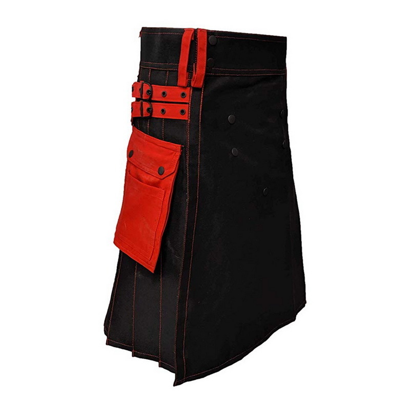 MJARTORIA Scottish Mens Kilt Traditional Plaid Belt Pleated Bilateral Chain Brown Gothic Punk Scottish Tartan Trousers Skirts T200512