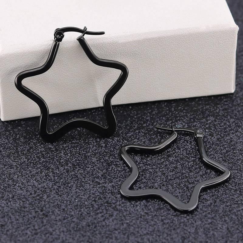 Semitree 50mm Star Shape Titanium Steel Women Statement Hoop Earrings for Women Girls Punk Jewelry Nightclub Accessories
Semitree 50mm Star Shape Titanium Steel Women Statement Hoop Earrings for Women Girls Punk Jewelry Nightclub Accessories