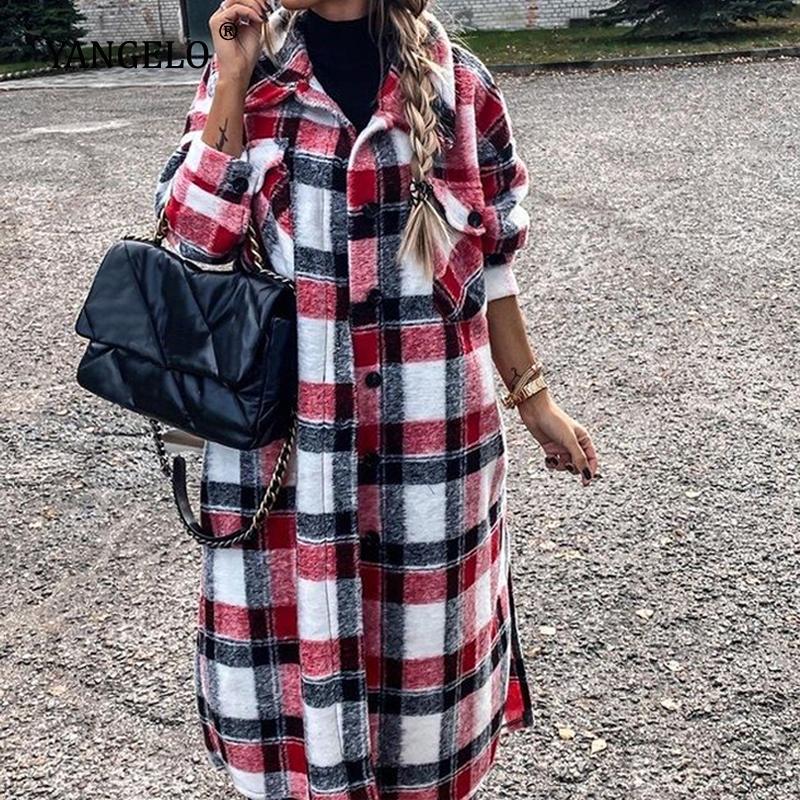 Yangelo Harajuku Plaid Long Coat Women 2021 Spring Autumn Lapel Retro Red Gray Jacket Female Plus Size Loose Long Sleeve Warm
Yangelo Harajuku Plaid Long Coat Women 2021 Spring Autumn Lapel Retro Red Gray Jacket Female Plus Size Loose Long Sleeve Warm