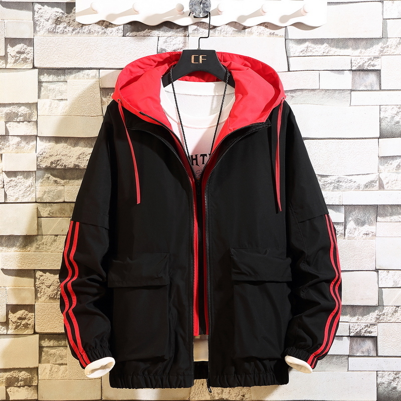 Spring Autumn Jacket Mens Hooded Windbreaker Jacket Casual Solid Loose Hoodie Jacket Coats Streetwear Man 201127