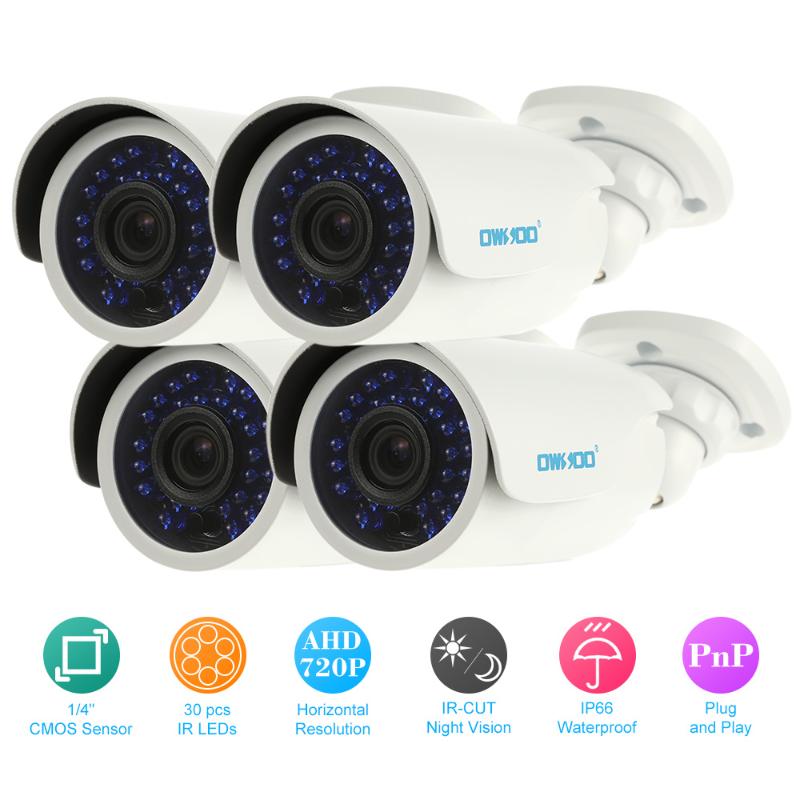 OWSOO 4pcs AHD 720P 1500TVL Security CCTV Camera + 4*60ft Surveillance Cable Outdoor Weatherproof IR-CUT Night View
OWSOO 4pcs AHD 720P 1500TVL Security CCTV Camera + 4*60ft Surveillance Cable Outdoor Weatherproof IR-CUT Night View