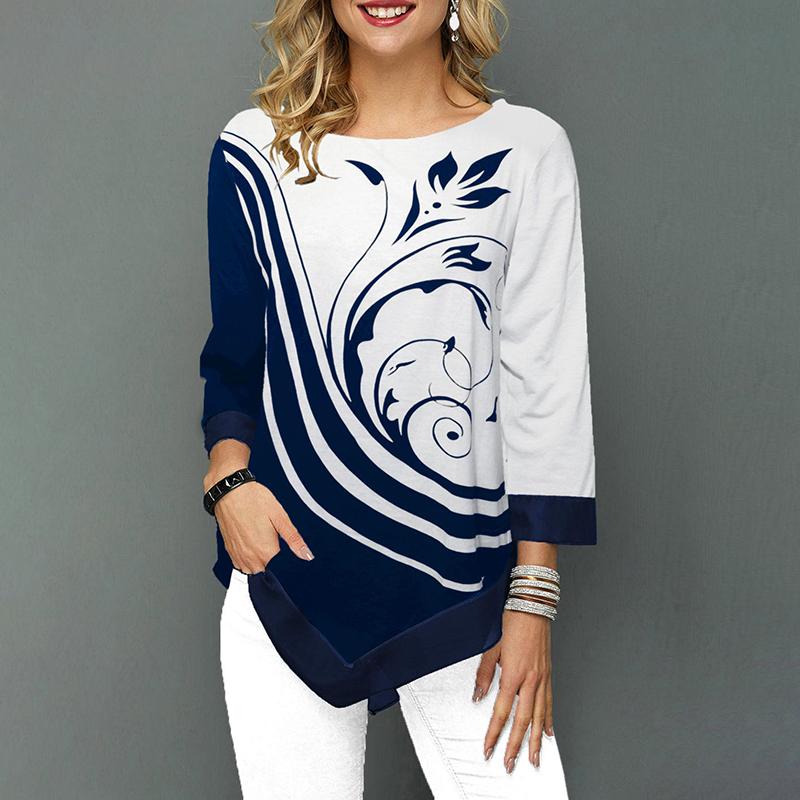 Women Blouse Shirt Patchwork Tops Long Sleeve O-Neck Elegant Female Print Shirts Casual Loose Shirt Plus Size 5XL, Style2
Women Blouse Shirt Patchwork Tops Long Sleeve O-Neck Elegant Female Print Shirts Casual Loose Shirt Plus Size 5XL, Style2