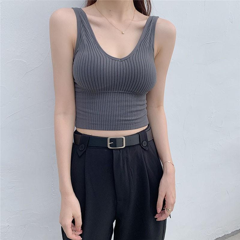 Ladies Vest Comfortable No Wire Underwear Vest Seamless Beautiful Back V-Neck With Pad Underwaist Hot Selling 2021, Black;white
Ladies Vest Comfortable No Wire Underwear Vest Seamless Beautiful Back V-Neck With Pad Underwaist Hot Selling 2021, Black;white
