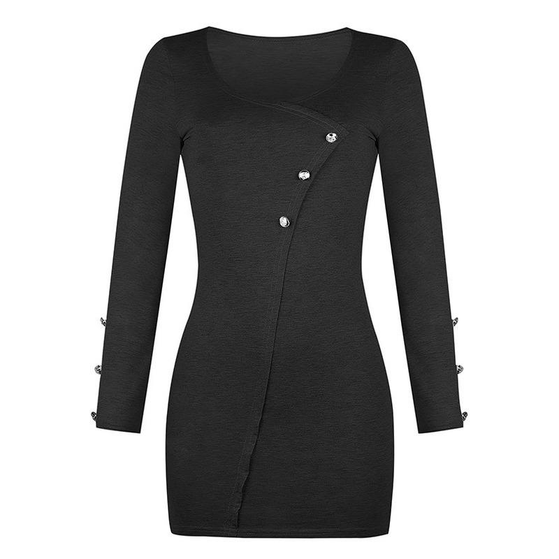 New European and American Women' Slim-Fit Slim Button Long-Sleeved Dress Dresses for Women Plus Size Ruched Dress, Black
New European and American Women' Slim-Fit Slim Button Long-Sleeved Dress Dresses for Women Plus Size Ruched Dress, Black