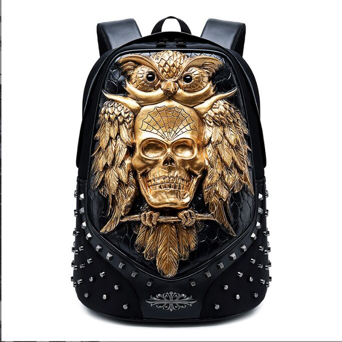 New Style 3D wolf head backpack special cool shoulder bags for teenage girls leather laptop boys school bags