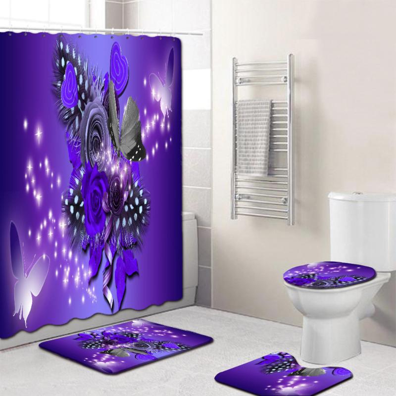 Shower Curtain Bathroom Decor 4pcs Butterfiy Non Slip Toilet Polyester Cover Mat Set Bathroom Shower Curtain Washable Colorful
Shower Curtain Bathroom Decor 4pcs Butterfiy Non Slip Toilet Polyester Cover Mat Set Bathroom Shower Curtain Washable Colorful
