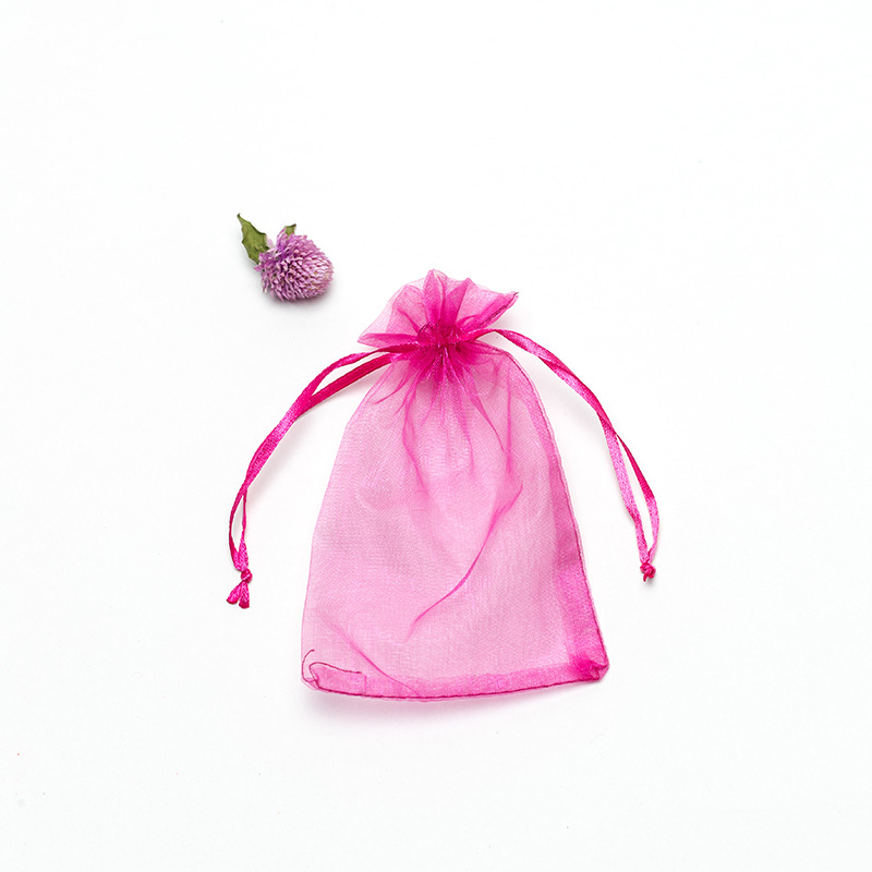 One Colour 100PCS 5X7 cm Drawstring Organza Gift Bag Jewelry Pouch Party Wedding Favor Candy Christmas Bags