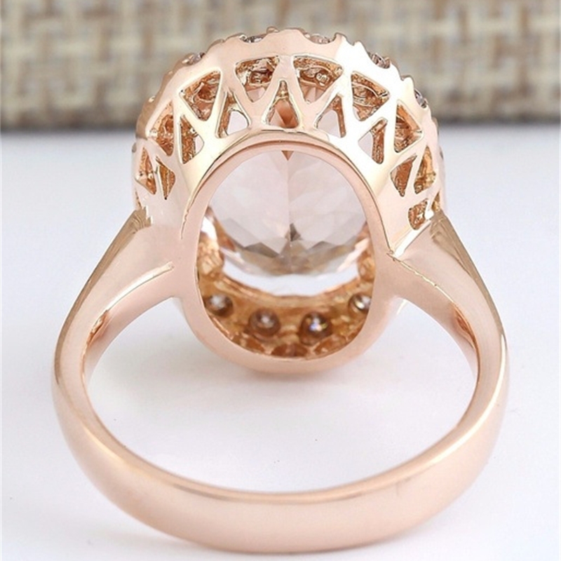 14K Rose Close Women's Diamond Ring Stone Champagne Topaz Diamonds Bizuteria Gold Sterling Silver Jewelry Gemstone 201218