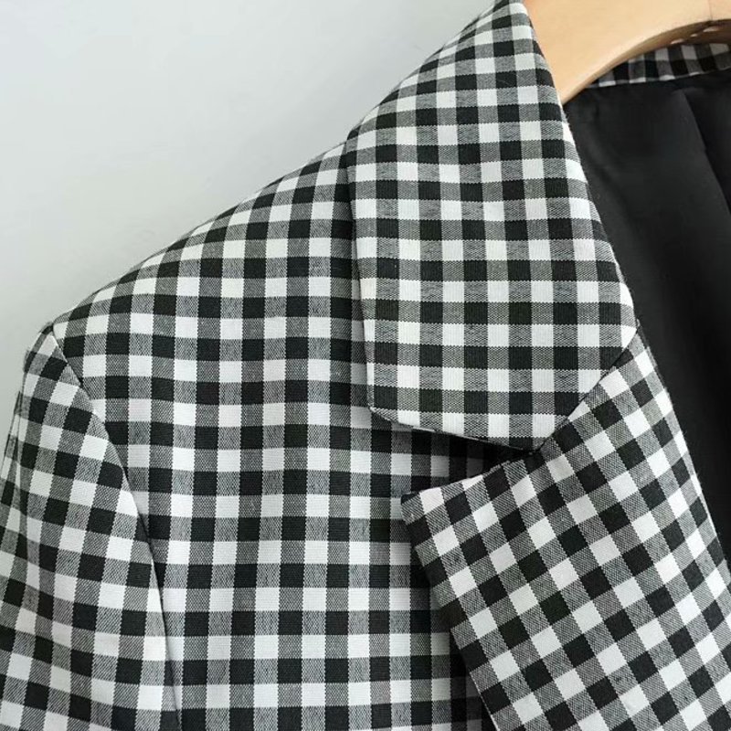 New arrival XQ9-60-9031 European and American fashionable black and white checked suit jacket 201126