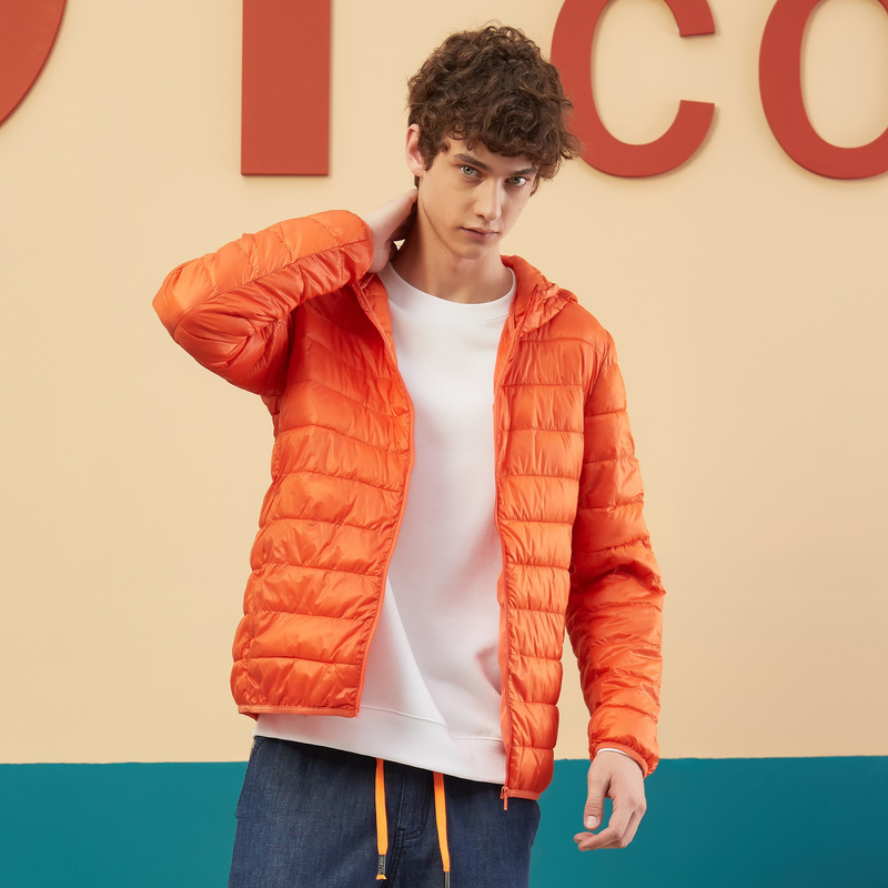 Metersbonwe Padded coat men winter new student Hooded light cotton clothes youth jacket men 201026