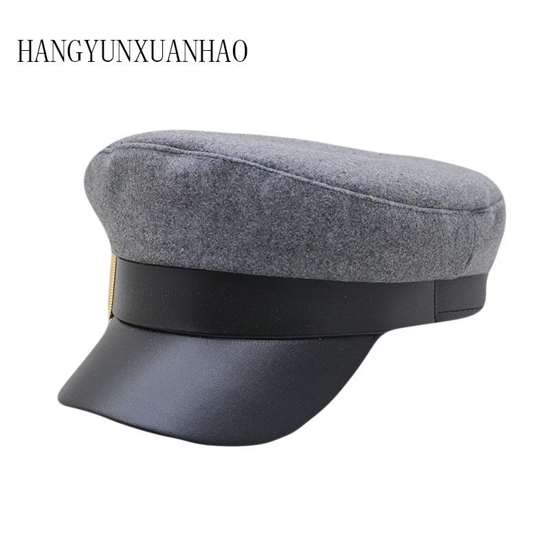 Berets Hat Caps Beret Winter Hats For Women Men Pu Leather Brim Wool Knitted Cap Black Bone Female Vintage Gorra Militar
Berets Hat Caps Beret Winter Hats For Women Men Pu Leather Brim Wool Knitted Cap Black Bone Female Vintage Gorra Militar