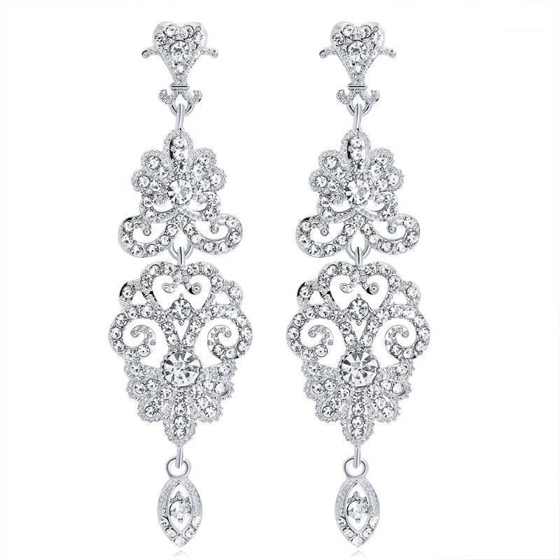 2020 new elegant dangling female earrings fashion alloy rhinestone earrings for women1