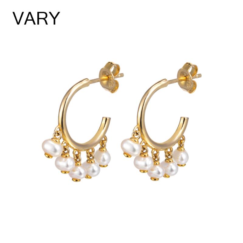 VARY Exquisite Girl Korean popular pearl gold 925 Sterling Silver Hoop Round Earrings
VARY Exquisite Girl Korean popular pearl gold 925 Sterling Silver Hoop Round Earrings