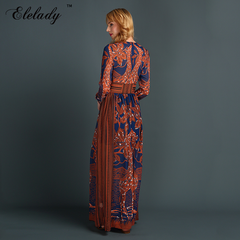 Southpire Bohemian Women Chiffon Long Dress Autumn Winter Casual Dress Female Elegant Party Dresses Vintage Clothes 201029