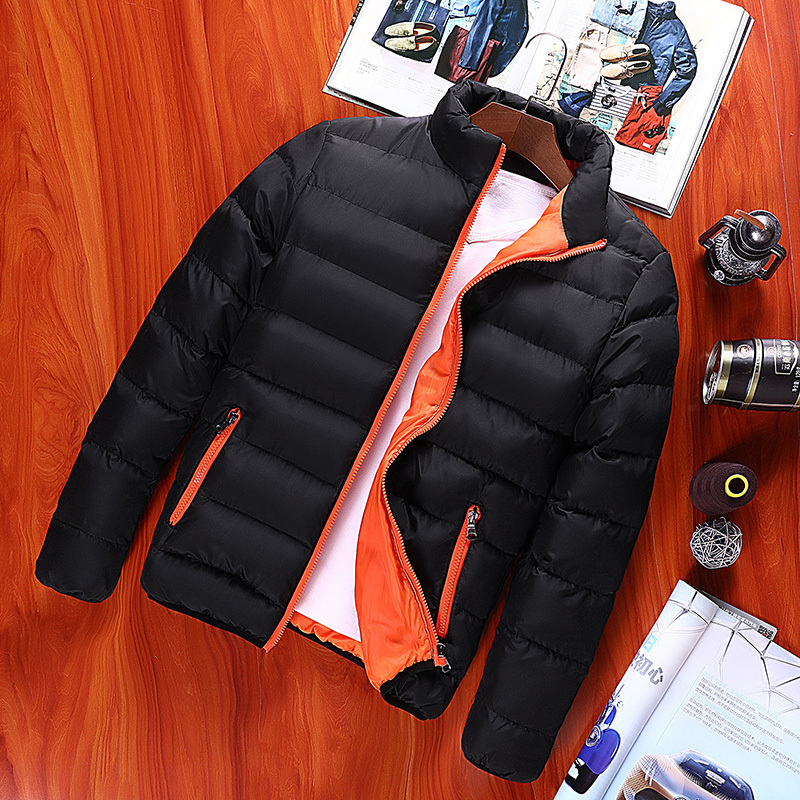 with free gift Men Parka Cotton Padded Winter Jacket Coat mens warm jacket Solid color Zipper Thick Coat Men Down Parka 1921 T200102