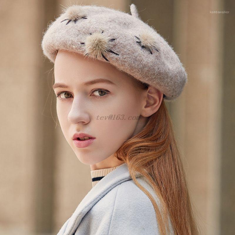 Women Ladies Autumn Winter Wool Felt Beret Cap Unique Mink Ball Decoration Female Painter Outdoor Elegant Beanies Bonnet Hat1, Camel
Women Ladies Autumn Winter Wool Felt Beret Cap Unique Mink Ball Decoration Female Painter Outdoor Elegant Beanies Bonnet Hat1, Camel