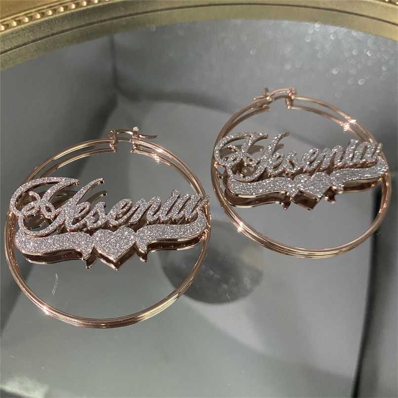 Custom Name Hoop Earrings Personalized Stainless Steel Bling Name Earrings Colorful Big Hoops Earring for Women Jewelry Gift 220119
Custom Name Hoop Earrings Personalized Stainless Steel Bling Name Earrings Colorful Big Hoops Earring for Women Jewelry Gift 220119