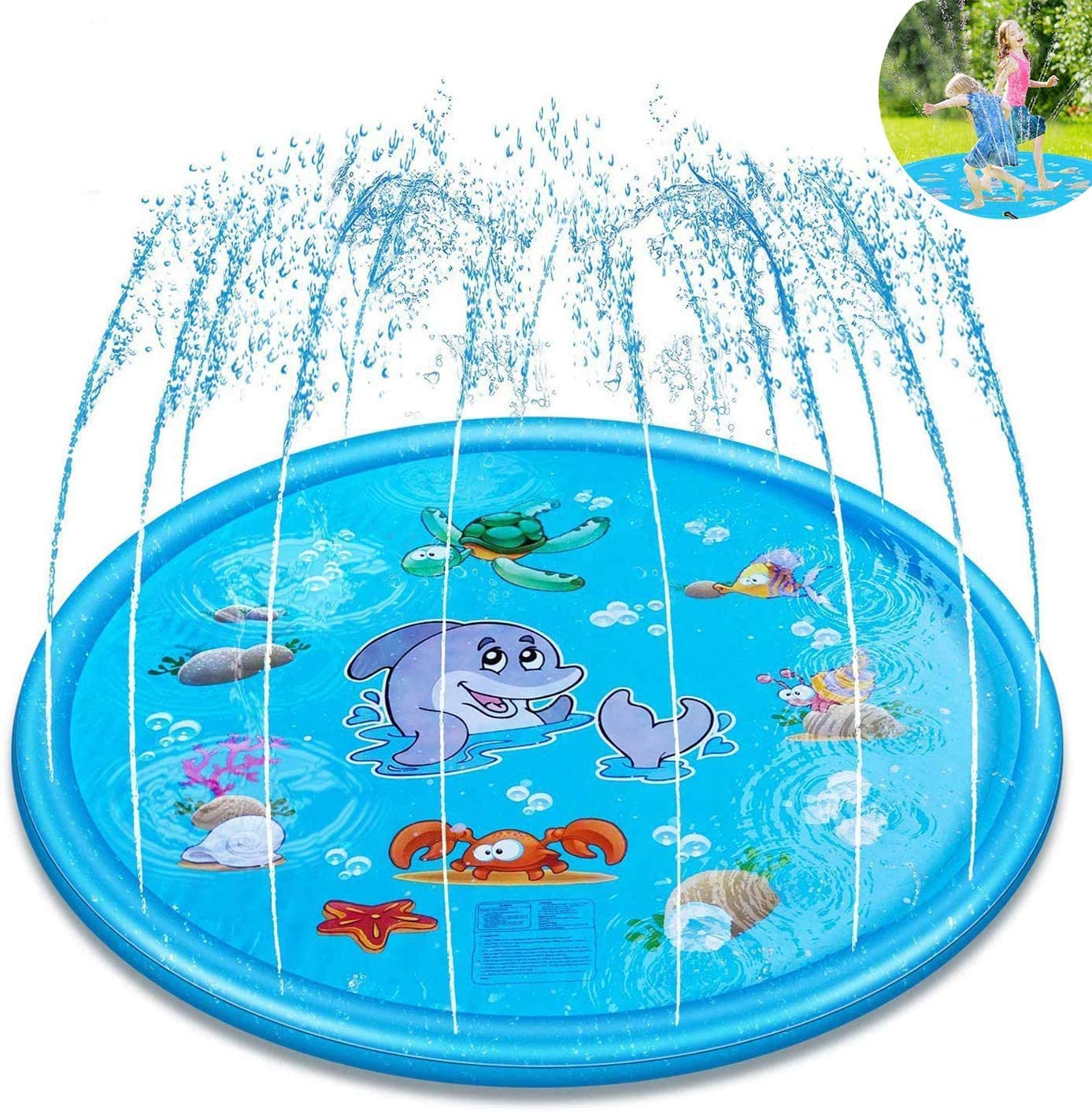 Upgraded 68" Sprinkle and Splash Play Mat, Inflatable Outdoor Sprinkler Pad Water Toys for Children Universal for boys and girls
Upgraded 68" Sprinkle and Splash Play Mat, Inflatable Outdoor Sprinkler Pad Water Toys for Children Universal for boys and girls