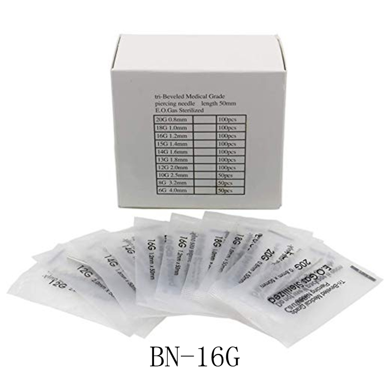 16 Gauge 100PC Piercing Needles Sterile Disposable Body Piercing Needles 16G For Ear Nose Navel Nipple for Piercing Supplies 201123
16 Gauge 100PC Piercing Needles Sterile Disposable Body Piercing Needles 16G For Ear Nose Navel Nipple for Piercing Supplies 201123