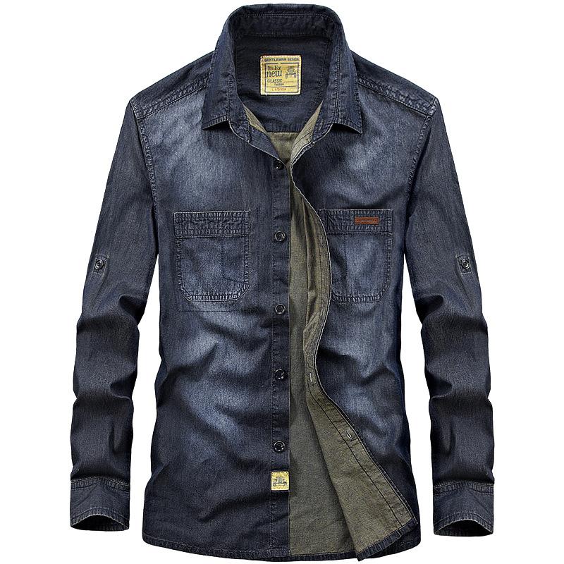 Autumn Men' Long Sleeve Denim Shirt Outdoor Camping Climbing Hiking Combat Sport Training Loose Cotton Casual Tops, Light denim blue
Autumn Men' Long Sleeve Denim Shirt Outdoor Camping Climbing Hiking Combat Sport Training Loose Cotton Casual Tops, Light denim blue