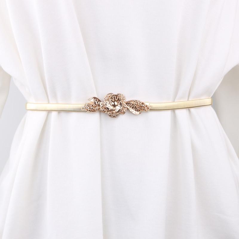 Metal Belts for Women Designer Brand Women Skinny Flower Belt Female Gold Silver Color Waist Chain Elastic Thin Cummerbunds, Black
Metal Belts for Women Designer Brand Women Skinny Flower Belt Female Gold Silver Color Waist Chain Elastic Thin Cummerbunds, Black