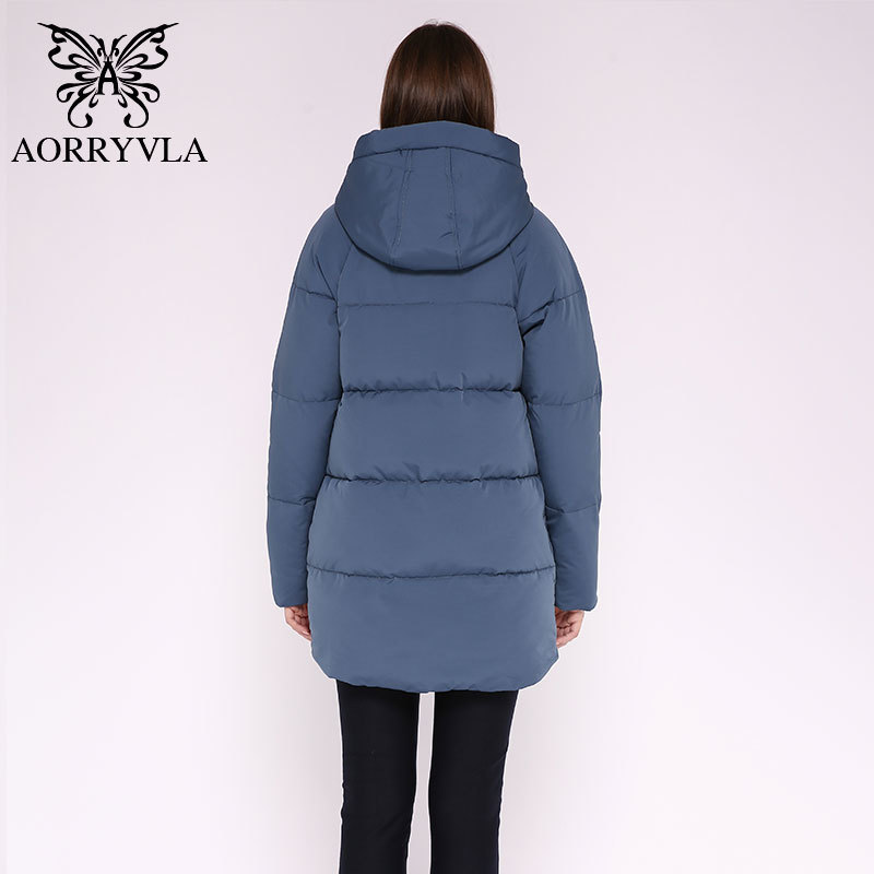 AORRYVLA Casual Women Winter Jacket Long Hooded Cotton Padded Female Coat High Quality Warm Outwear Woman Parkas Plus Size 201019