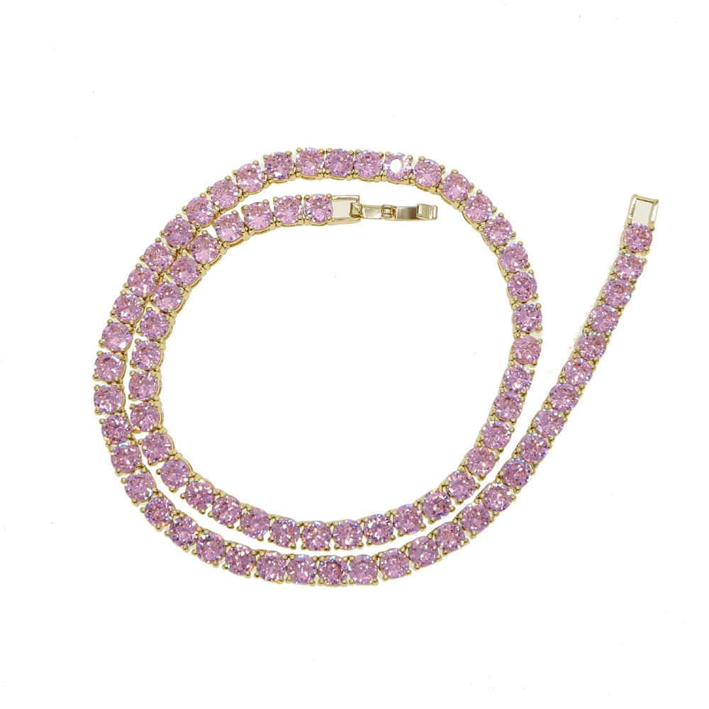 High Quality 5MM cz tennis necklace Iced Out Bling 5A Cubic Zircon 1 Row Tennis Chain for Women Men Hip hop Jewelry drop ship