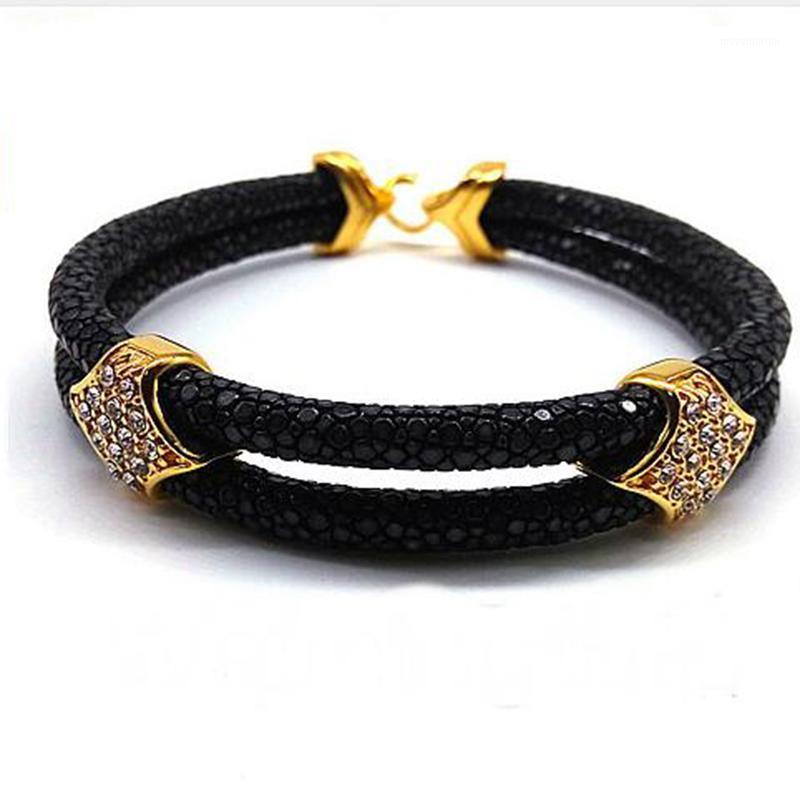 (10pcs)Fashion Two Layer Genuine Thailand 5mm Purple Stingray Leather Bangle with CZ Stone Silver Buckle Jewelry1
(10pcs)Fashion Two Layer Genuine Thailand 5mm Purple Stingray Leather Bangle with CZ Stone Silver Buckle Jewelry1