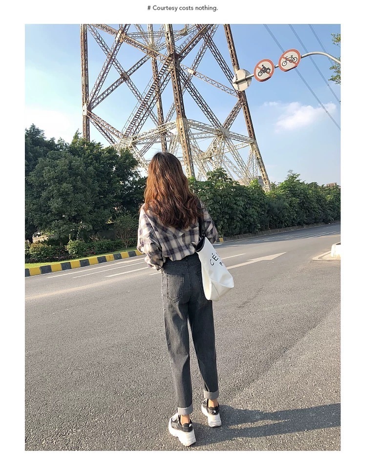 High Waist Cropped Jeans Women Spring Loose Retro Wide Leg Straight Student Korean Version Was Thin Radish Pants 201030