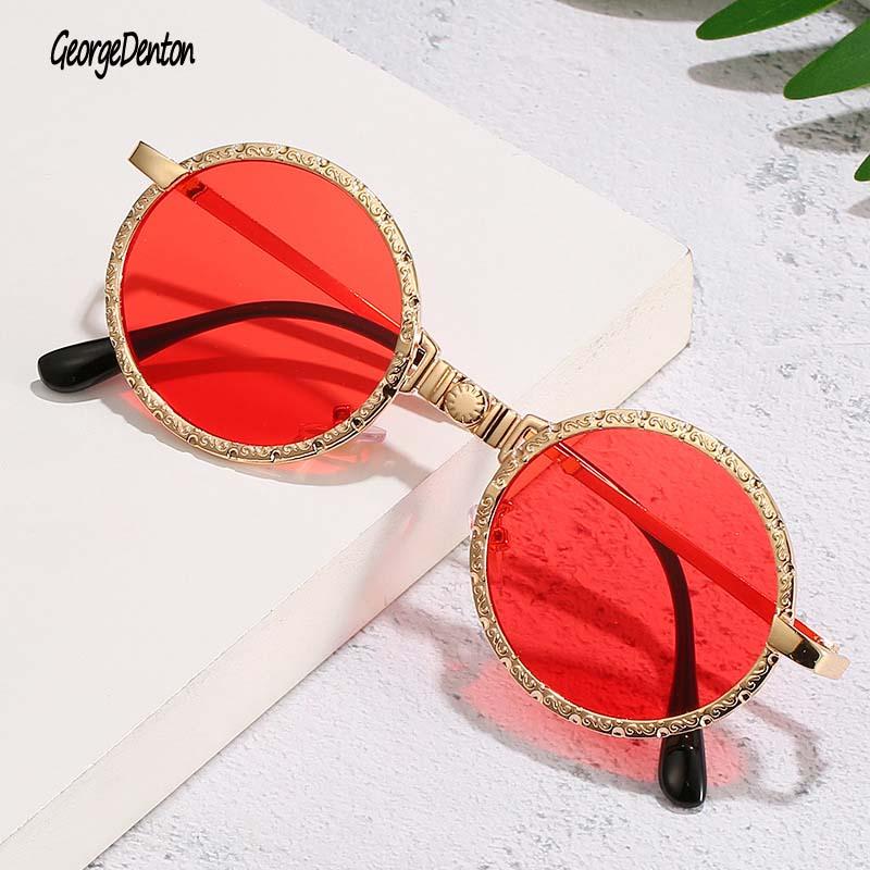 Sunglasses Fashion Round Women Metal Frame Sun Glasses Classic Trend Unisex Retro Sexy Decoration UV400 Black Gold Silver