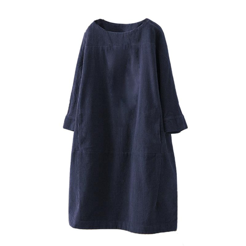 Women Vintage Pockets Corduroy Solid Color Dress Long Sleeve Loose Casual Plus Size 5xl Dress Ropa Mujer Jurken Grote Maten, Brown
Women Vintage Pockets Corduroy Solid Color Dress Long Sleeve Loose Casual Plus Size 5xl Dress Ropa Mujer Jurken Grote Maten, Brown